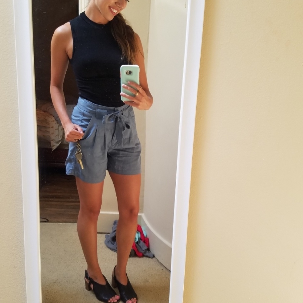 High Waisted Cotton Shorts